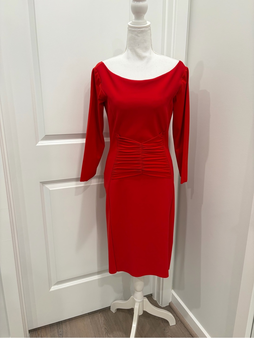 Chiara Boni Red Ruched Dress